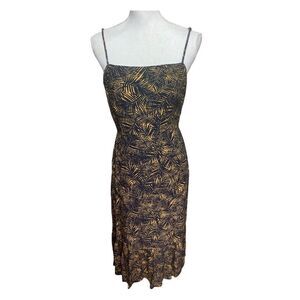 Gentle Fawn Womens Gold Palm Riviera Sheath Dress Large